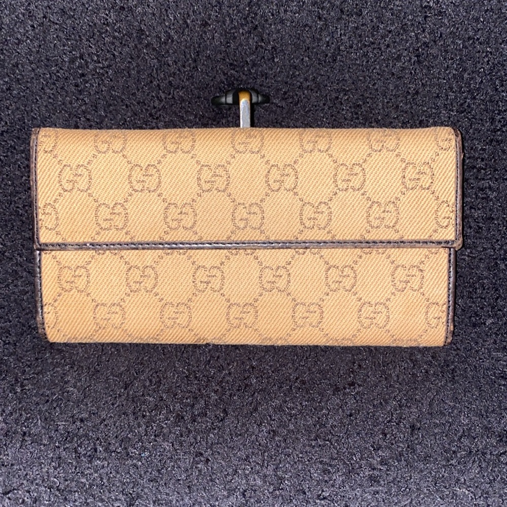 Gucci, unique canvas, leather long monogram wallet - Picture 5 of 6